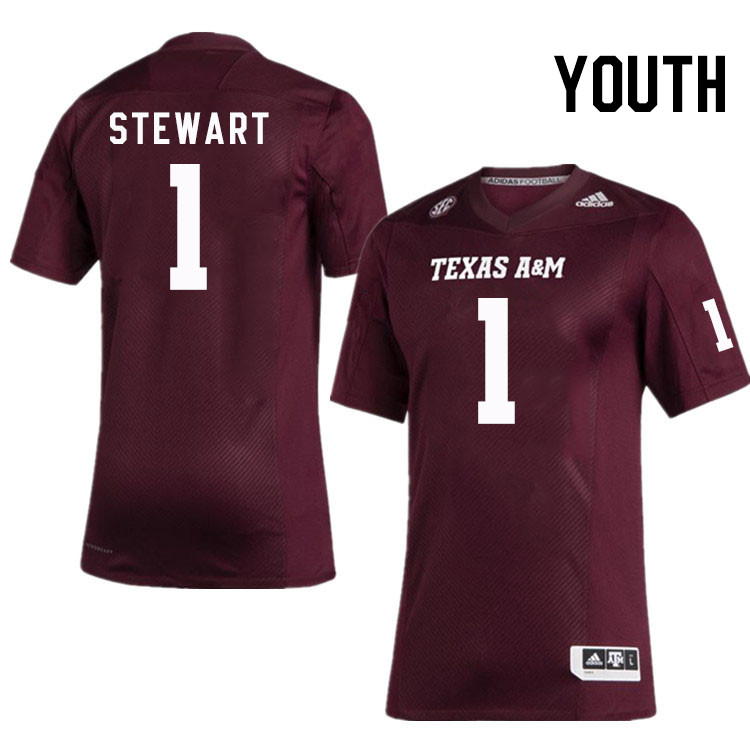 Youth #1 Evan Stewart Texas A&M Aggies College Football Jerseys Stitched Sale-Maroon - Click Image to Close